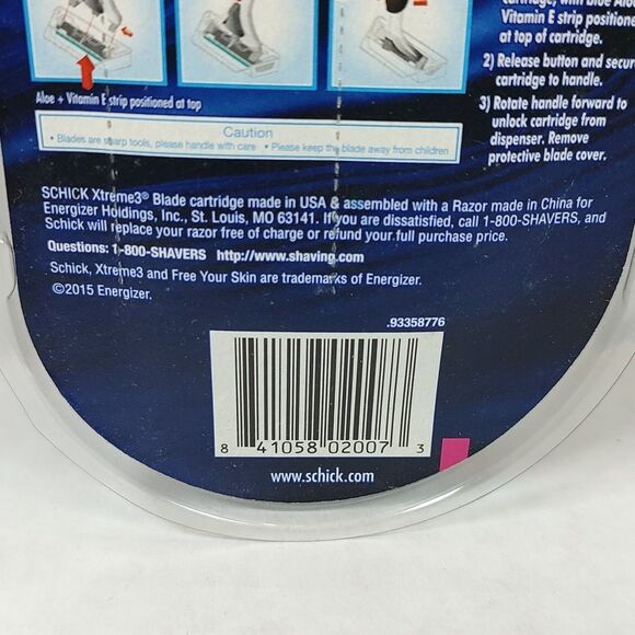 Schick Xtreme3 5 in 1 Value Pack 5 Cartridges One Razor 3 Flexible Blades Aloe + - Picture 9 of 12